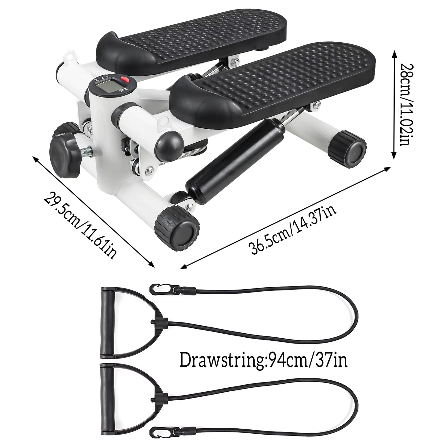 Ultimate Mini Stepper with Resistance Bands - Full Body Workout Machine with Digital Monitor for Home Fitness