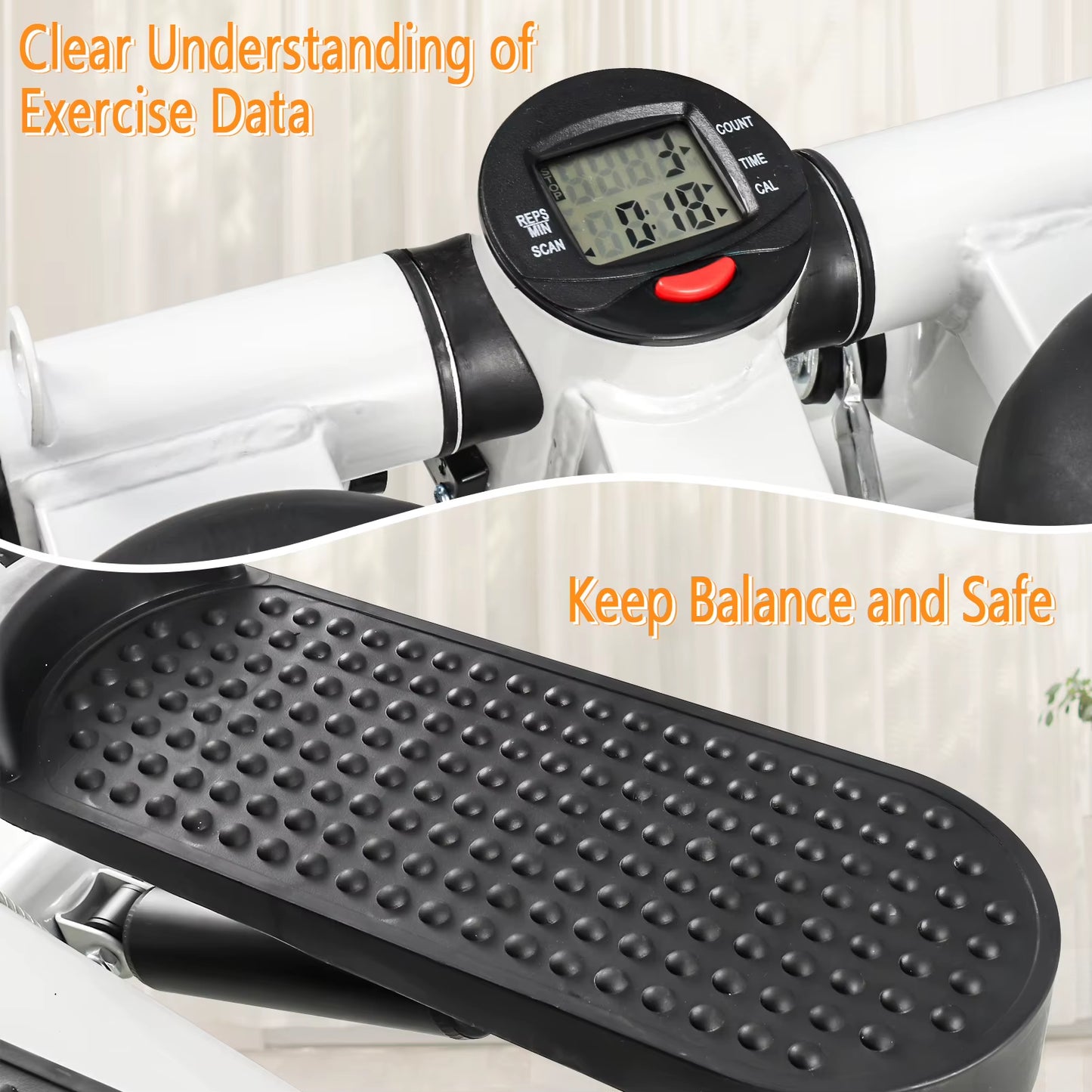 Ultimate Mini Stepper with Resistance Bands - Full Body Workout Machine with Digital Monitor for Home Fitness
