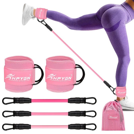 Ankle Resistance Bands, Ankle Bands for Working Out with Cuffs, Resistance Bands for Leg Butt Training Workout Equipment, Ankle Strap with Exercise Bands