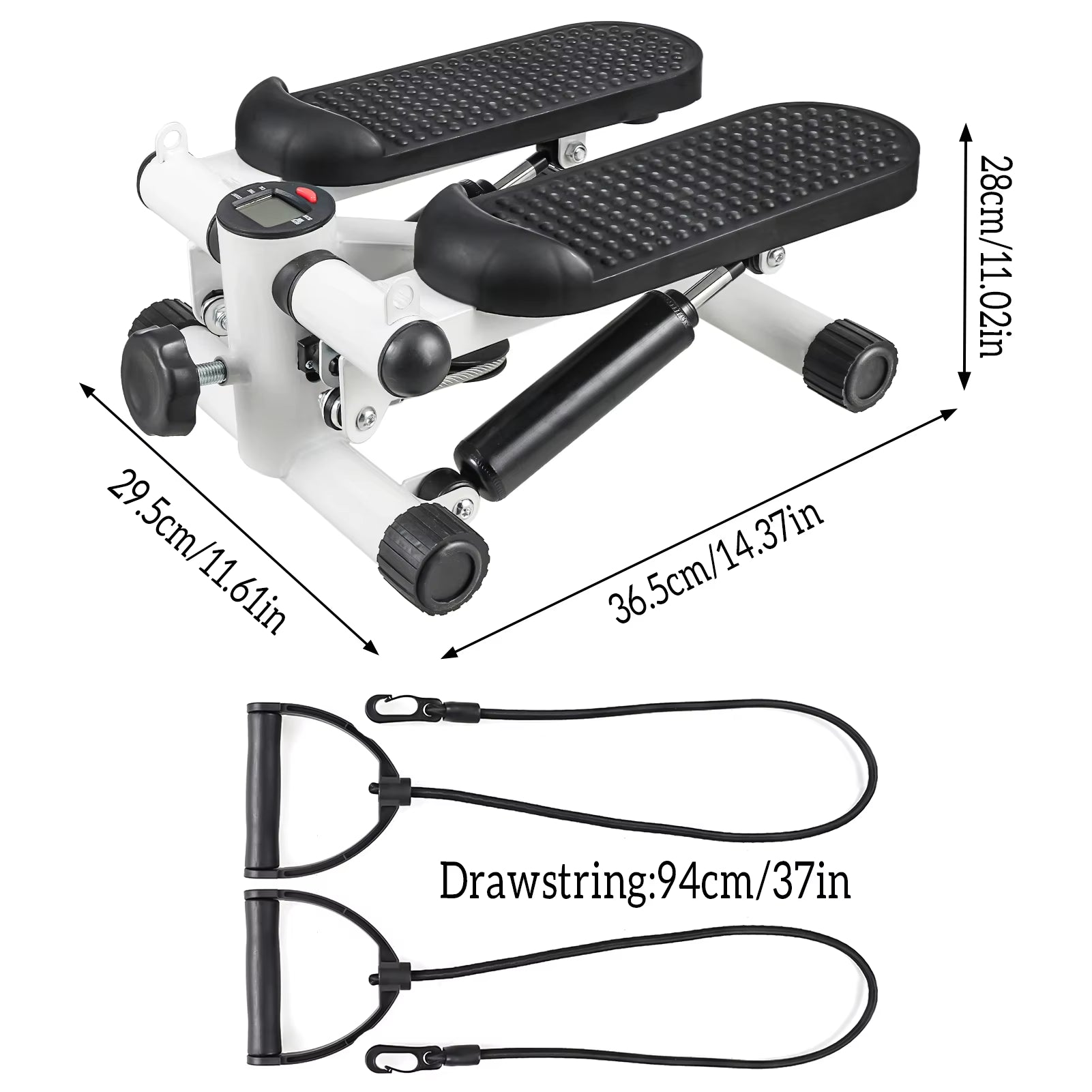 Ultimate Mini Stepper with Resistance Bands - Full Body Workout Machine with Digital Monitor for Home Fitness